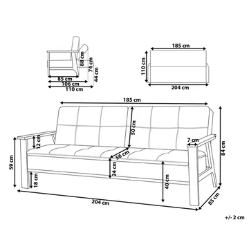 3-sits soffa Tjorn - Ljusgrå, ljust trä - Möbler - Soffa - Bäddsoffa
