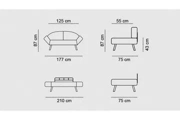 Albertina Bäddsoffa 2-sits - Beige - Möbler - Soffa - Bäddsoffa