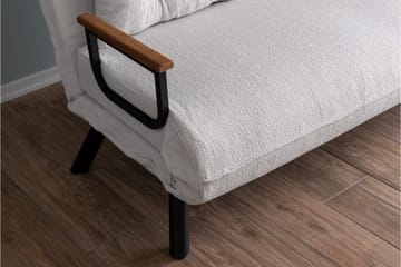 Alfredton 2-sits Bäddbar Fällbar Bäddsoffa i Boucle med Metallben - Vit - Möbler - Soffa - Bäddsoffa