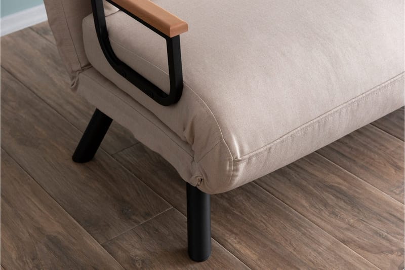 Alfredton 2-sits Bäddbar Fällbar Bäddsoffa i Tyg med Metallben - Ljusbeige - Möbler - Soffa - Bäddsoffa