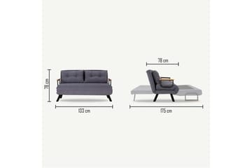 Alfredton 2-sits Bäddbar Fällbar Bäddsoffa i Tyg med Metallben - Ljusbeige - Möbler - Soffa - Bäddsoffa