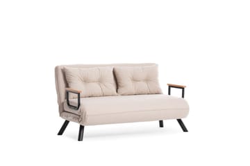 Alfredton 2-sits Bäddbar Fällbar Bäddsoffa i Tyg med Metallben - Ljusbeige - Möbler - Soffa - Bäddsoffa
