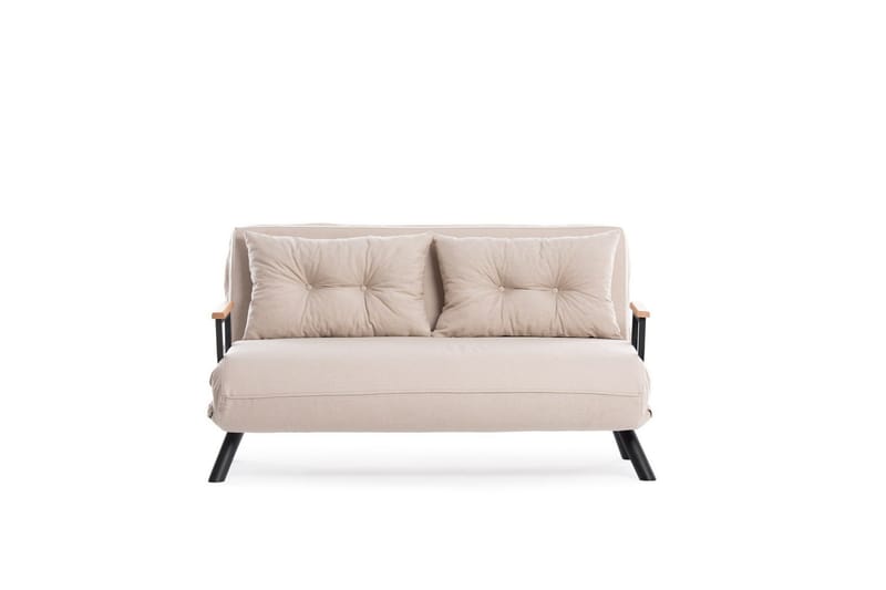 Alfredton 2-sits Bäddbar Fällbar Bäddsoffa i Tyg med Metallben - Ljusbeige - Möbler - Soffa - Bäddsoffa