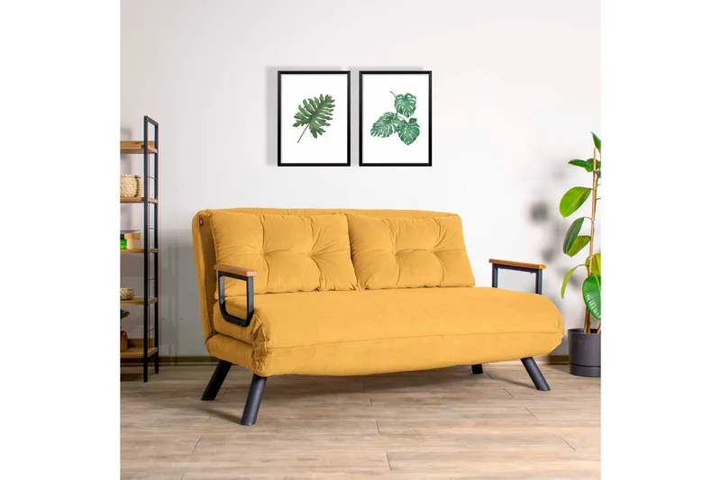 Alfredton Bäddsoffa 2-sits 175x133 cm, Senapsgul