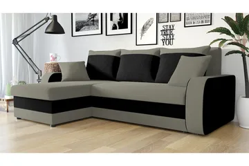 Alvared 3-sits Hörnbäddsoffa Universal - Grå - Möbler - Soffa - Bäddsoffa