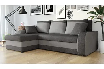 Alvared 3-sits Hörnbäddsoffa Universal - Grå - Möbler - Soffa - Bäddsoffa