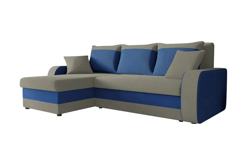 Alvared 3-sits Hörnbäddsoffa Universal - Grå/Blå - Möbler - Soffa - Bäddsoffa
