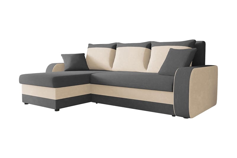 Alvared 3-sits Hörnbäddsoffa Universal - Grå/Vit - Möbler - Soffa - Bäddsoffa