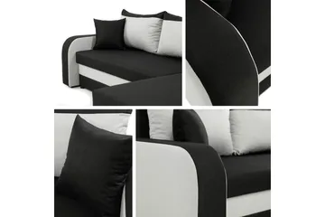 Alvared 3-sits Hörnbäddsoffa Universal - Svart/Grå - Möbler - Soffa - Bäddsoffa