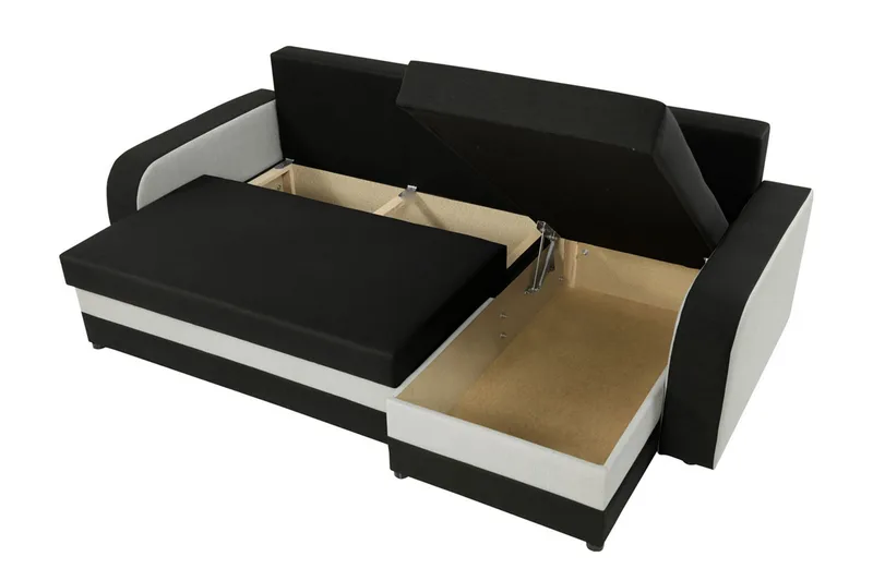 Alvared 3-sits Hörnbäddsoffa Universal - Svart/Grå - Möbler - Soffa - Bäddsoffa