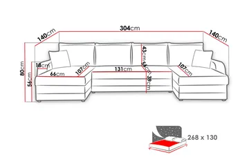 Alvared 4-sits Bäddsoffa med Dubbeldivan med Förvaring - Sammet/Brun/Beige - Möbler - Soffa - Bäddsoffa