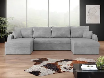 Alvared U-formad 5-sits Bäddsoffa med förvaring - Grå - Möbler - Soffa - Bäddsoffa