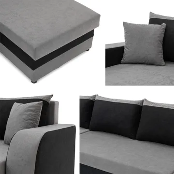 Alvared U-formad 5-sits Bäddsoffa med förvaring - Ljusbeige - Möbler - Soffa - Bäddsoffa