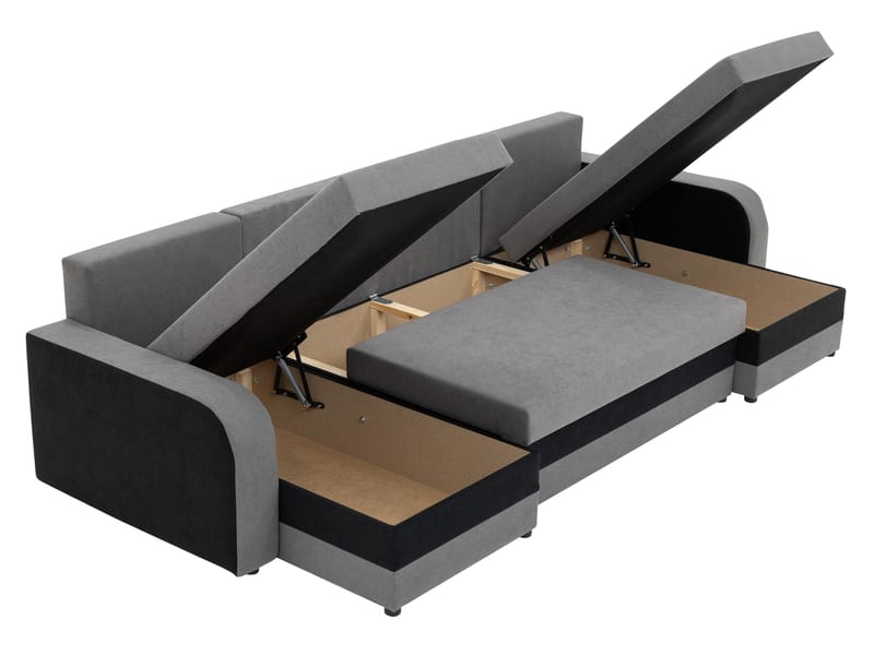 Alvared U-formad 5-sits Bäddsoffa med förvaring - Mörkgrön - Möbler - Soffa - Bäddsoffa