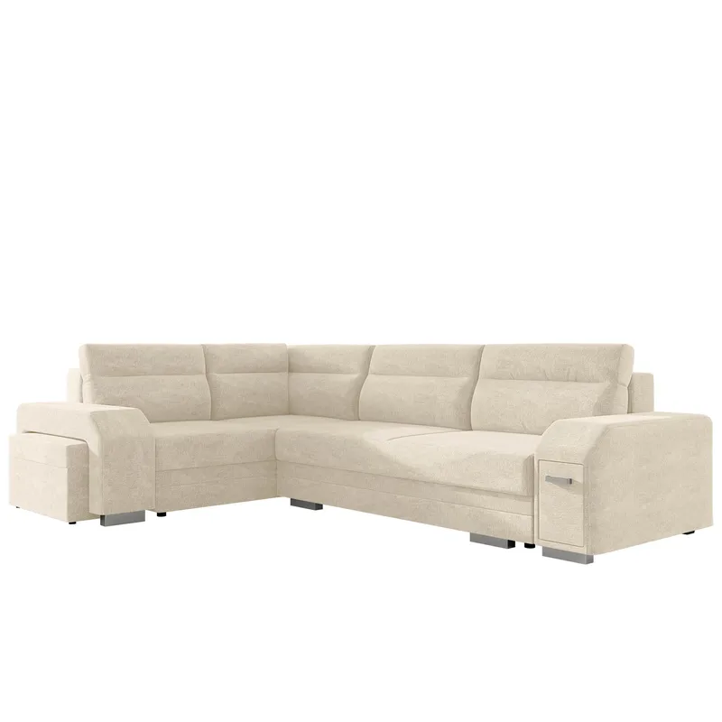 Alvares 4-sits Hörnbäddsoffa med förvaring - Beige - Möbler - Soffa - Bäddsoffa