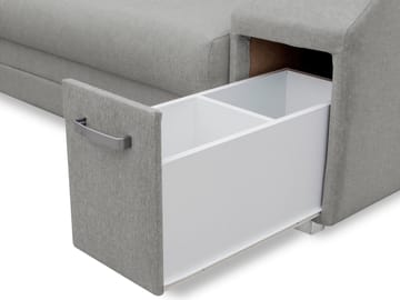 Alvares 4-sits Hörnbäddsoffa med förvaring - Grå - Möbler - Soffa - Bäddsoffa