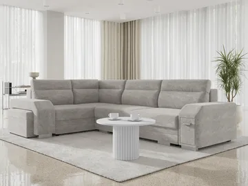 Alvares 4-sits Hörnbäddsoffa med förvaring - Grå - Möbler - Soffa - Bäddsoffa