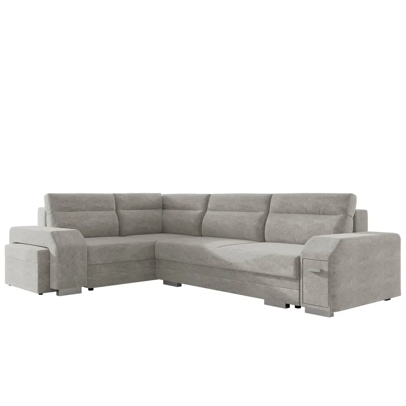 Alvares 4-sits Hörnbäddsoffa med förvaring, Grå