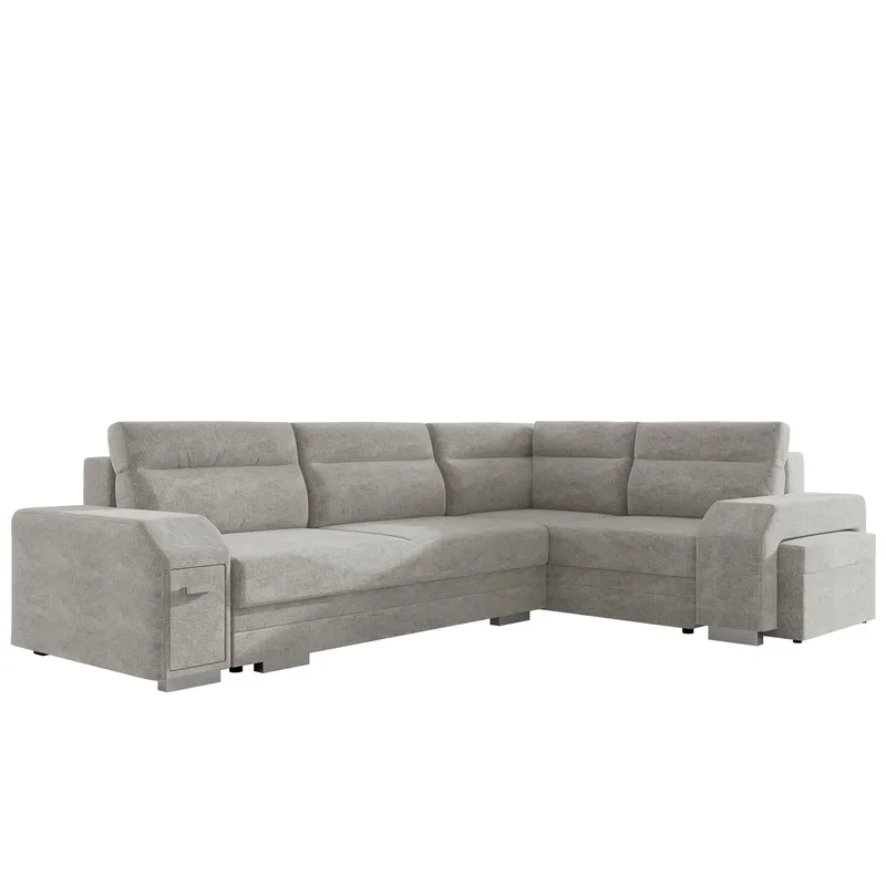 Alvares 4-sits Hörnbäddsoffa med förvaring - Grå - Möbler - Soffa - Bäddsoffa