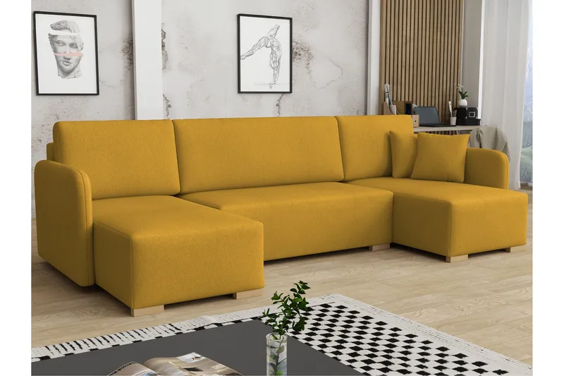 Amelus Bäddsoffa Dubbeldivan 4-sits - Gul - Möbler - Soffa - Bäddsoffa