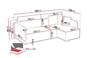 Amelus Bäddsoffa m. Divan 4-sits - Grå - Möbler - Soffa - Bäddsoffa