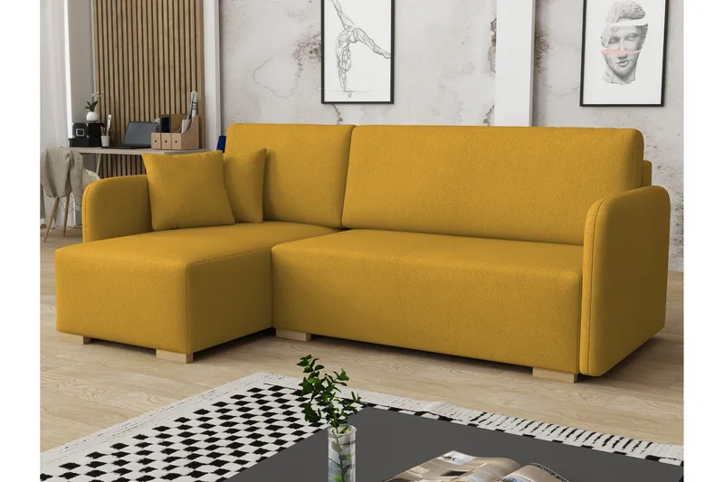 Amelus Bäddsoffa m. Divan 4-sits - Gul - Möbler - Soffa - Bäddsoffa