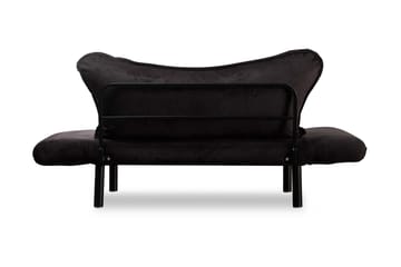 Annabelle 2-sits Längsbäddad Fällbar Bäddsoffa 66x182 cm i Sammet - Svart - Möbler - Soffa - Bäddsoffa