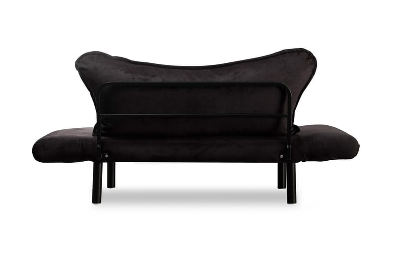Annabelle 2-sits Längsbäddad Fällbar Bäddsoffa 66x182 cm i Sammet - Svart - Möbler - Soffa - Bäddsoffa