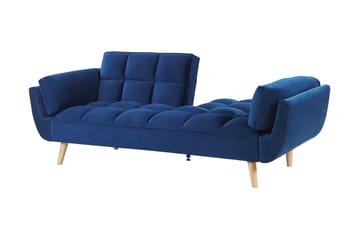 Asaby 3-sits Rektangulär Längsbäddad Bäddsoffa 107x185 cm i Sammet - Blå - Möbler - Soffa - Bäddsoffa