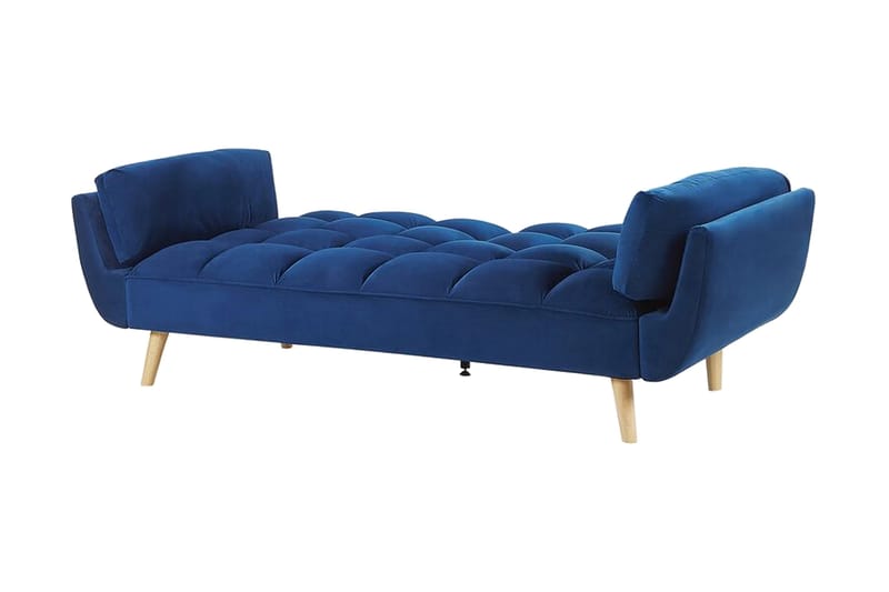 Asaby 3-sits Rektangulär Längsbäddad Bäddsoffa 107x185 cm i Sammet - Blå - Möbler - Soffa - Bäddsoffa