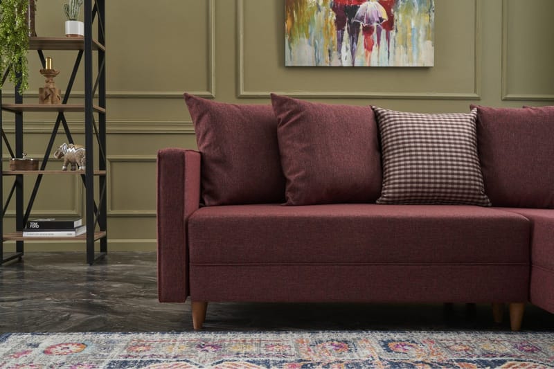 Aydama Bäddsoffa m. Divan 4-sits 192x135 - Röd - Möbler - Soffa - Bäddsoffa