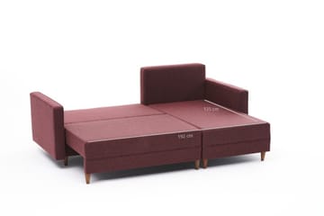 Aydama Bäddsoffa m. Divan 4-sits 192x135 - Röd - Möbler - Soffa - Bäddsoffa