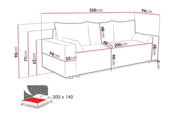 Bäddsoffa - Beige - Möbler - Soffa - Bäddsoffa