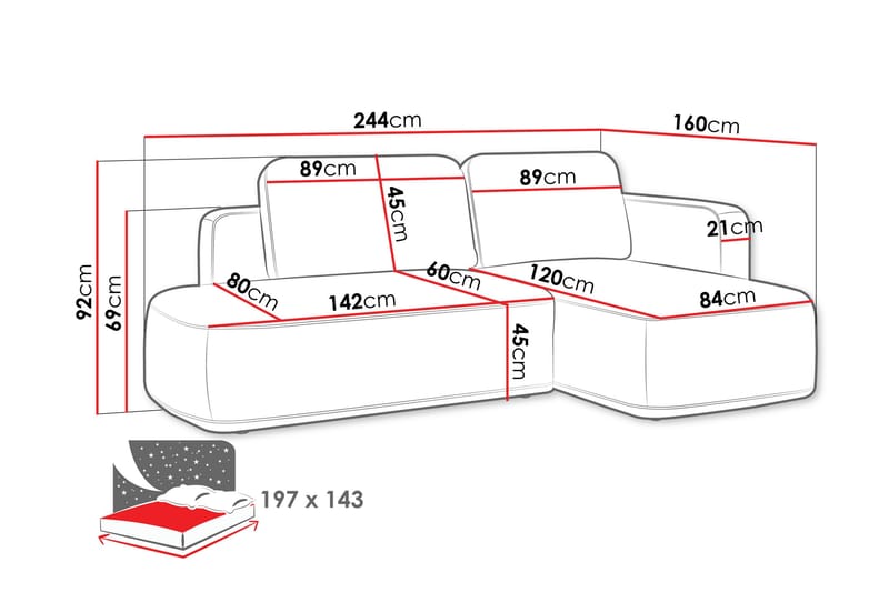 Afir Bäddsoffa m. Divan 2-sits - Grön - Möbler - Soffa - Bäddsoffa - Bäddsoffa divan