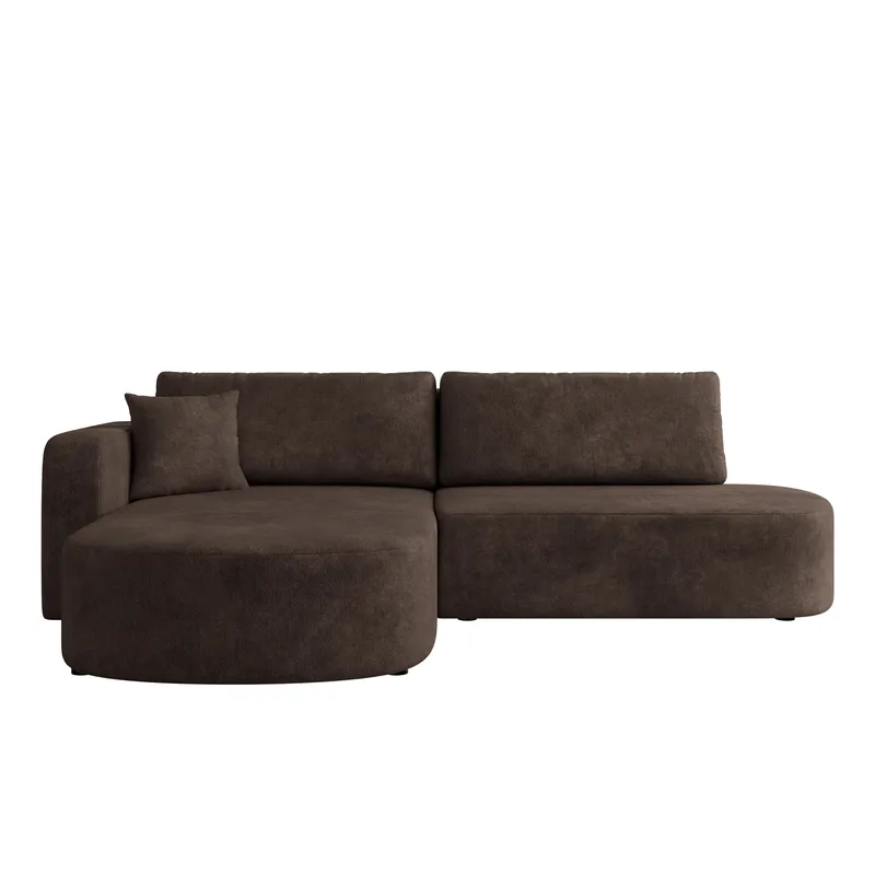 Pryda 4-sits Bäddsoffa divan vänster med förvaring, brun