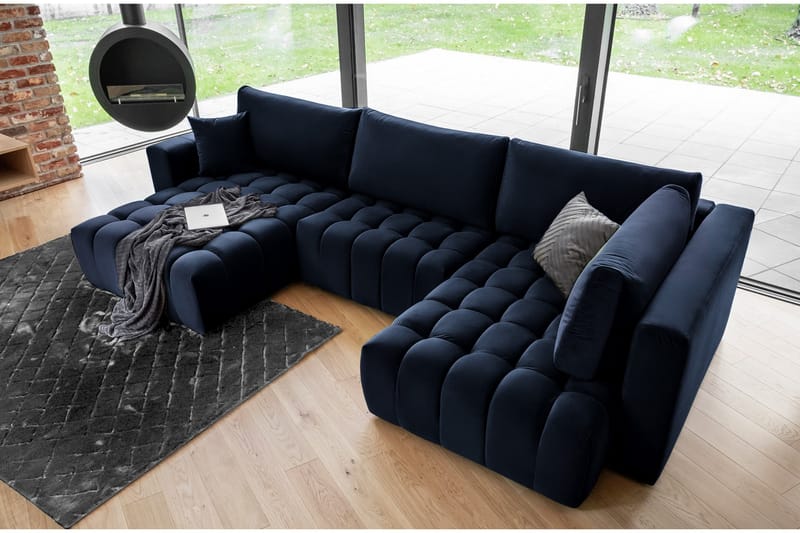 Yorktown U-bäddsoffa Divan Vänster - Mörkblå - Möbler - Soffa - Bäddsoffa - Bäddsoffa divan