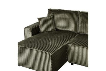 Bäddsoffa Högervänd Abacka - Grön, Svart - Möbler - Soffa - Bäddsoffa