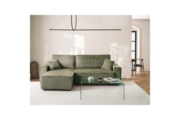 Bäddsoffa Högervänd Abacka - Grön, Svart - Möbler - Soffa - Bäddsoffa