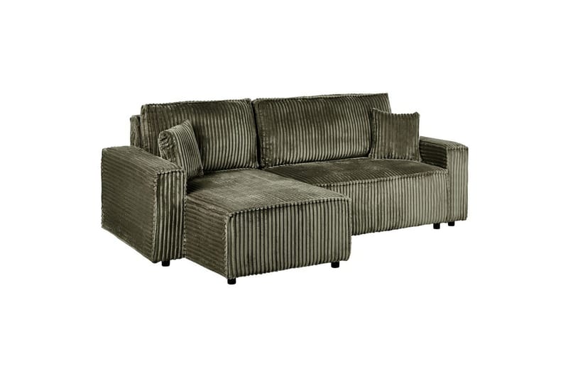 Bäddsoffa Högervänd Abacka - Grön, Svart - Möbler - Soffa - Bäddsoffa