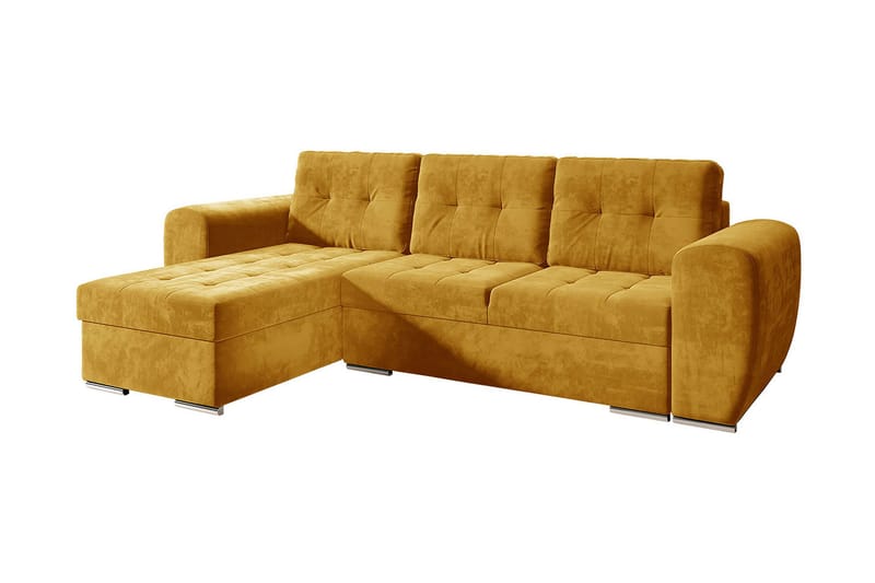 Bäddsoffa med divan, Gul