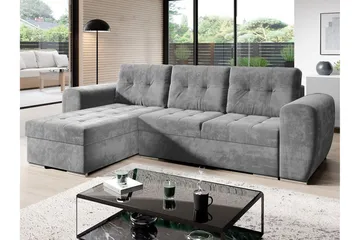 Bäddsoffa med divan - Ljusgrå - Möbler - Soffa - Bäddsoffa