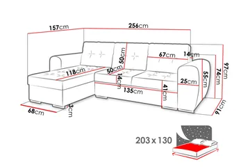 Bäddsoffa med divan - Svart - Möbler - Soffa - Bäddsoffa