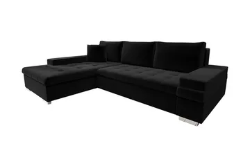 Bäddsoffa med divan - Svart - Möbler - Soffa - Bäddsoffa