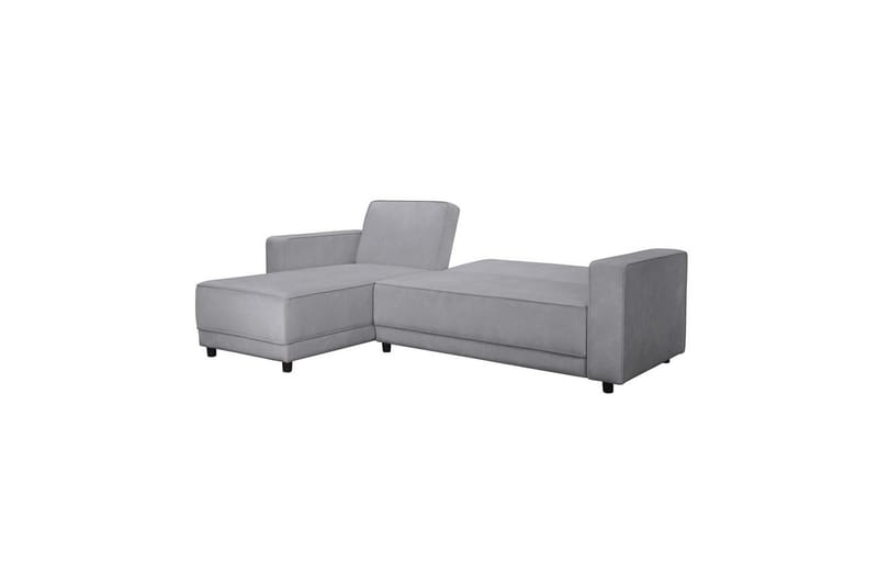 Bäddsoffa med enkeldivan utan schäslong Loft24 Bäddsoffa Allie Ljusgrå,Svart - Möbler - Soffa - Bäddsoffa