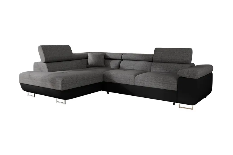 Bäddsoffa med schäslong - Grå - Möbler - Soffa - Bäddsoffa
