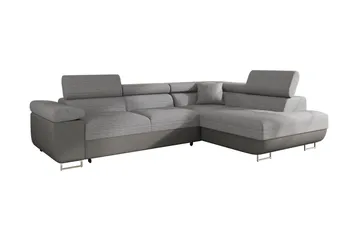 Bäddsoffa med schäslong - Grå - Möbler - Soffa - Bäddsoffa