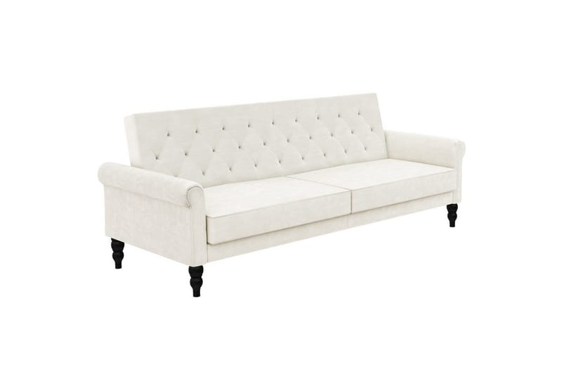 Bäddsoffa utan divan & schäslong Loft24 Tyne Bäddsoffa 3-sits Vit - Möbler - Soffa - Bäddsoffa
