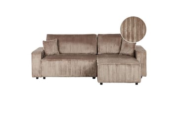 Bäddsoffa Vänstervänd Abacka - Brun, Svart - Möbler - Soffa - Bäddsoffa