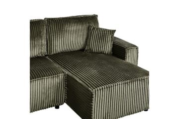 Bäddsoffa Vänstervänd Abacka - Grön, Svart - Möbler - Soffa - Bäddsoffa