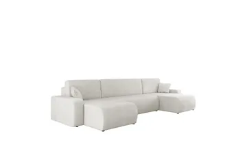 Barile Bäddsoffa Dubbeldivan 4-sits i Plysch - Vit - Möbler - Soffa - Bäddsoffa